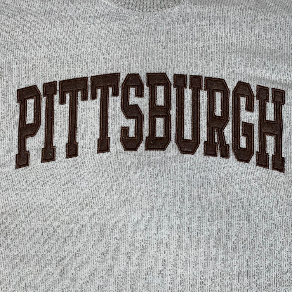 New York Popular Pittsburgh Sweatshirt Mens Large Oatmeal Crewneck Pullover NEW - Picture 3 of 8